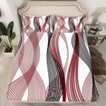 thumbnail image 2 of Erosebridal Checkered Geometry Sheet Set King, Red Black Bedding Sets King Size, Mid Century 4 Pieces, 2 of 7
