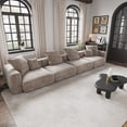 thumbnail image 4 of The Magic Home Canapé de Coin Convertible Modulable 4 Places en Velours Côtelé Brun,, 4 of 10