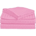 thumbnail image 2 of 700 Thread Count 100% Egyptian Cotton 4-Piece Bed Sheet Set (1 Flat, 1 Fitted Sheet, 2 Pillow Covers) 15 Inches Deep Pocket Size Stripe Pattern, 2 of 4