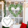thumbnail image 2 of Heart Shaped Wreath Iron Base Creative Flower Arrangement Wreath Form Garland Green 25cm, 2 of 9