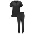 thumbnail image 3 of Ensemble de Sarraus pour Femmes 2 Pcs, Ensemble d'Uniforme d'Infirmière de Jogging Extensible, Hauts Confortables et Respirants et Pantalons Fuselés, 3 of 5