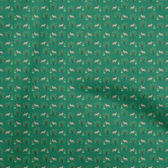 oneOone Viscose Jersey Green Fabric Animal Craft Projects Decor Fabric Printed By The Yard 60 Inch Wide