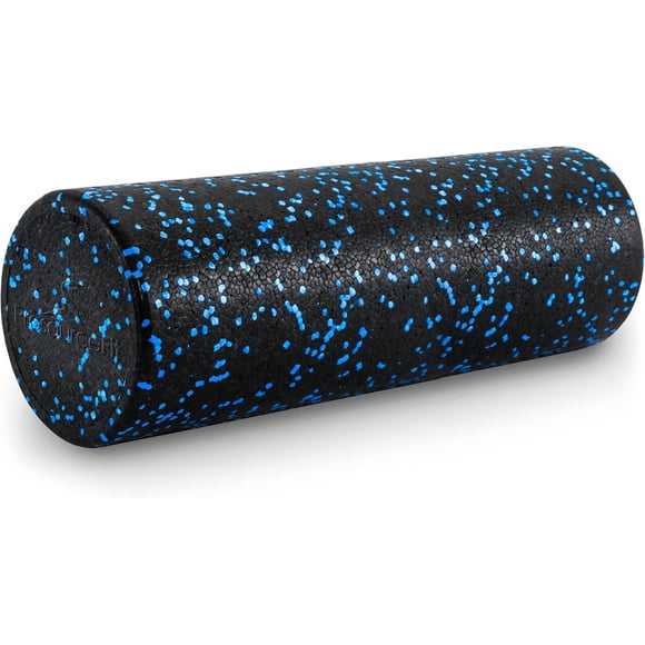 High Density Foam Rollers - es long. Firm Full Body Athletic Massage Tool for Back Stretching Yoga Pilates Post Workout Muscle Recuperation. Speckled and Solid Colors