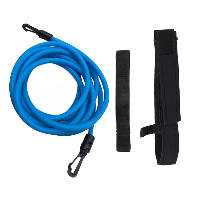 Swim Resistance Belt, Drawstring for Training Elastic Band, Swim Instructor Exercise Belt - Blue 10mm