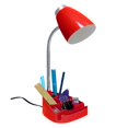 thumbnail image 1 of Simple Designs LD1002-RED Gooseneck Organizer Desk Lamp with iPad Tablet Stand Book Holder, Red, 1 of 7