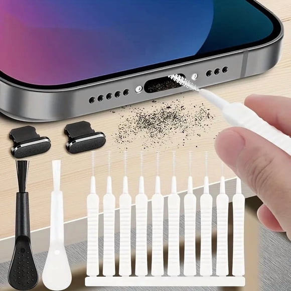 Sentmoon Phone Cleaning Kit 14 Piece Set Charging Port Cleaner Brush Tool Airpod Earbuds Headphone Jack Camera Lens Screen Keyboard Multi Function Electronics Device Maintenance Accessories