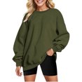 thumbnail image 2 of Aboser Chandails à Col Rond pour Femmes, Coupe Ample, Décontractés, Unis, Chandail à Enfiler, Ample, Doux, Manches Longues, Blouse, Hauts, Tenues d'Automne 2024, 2 of 4