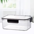 thumbnail image 4 of yulier Plastic Food Storage Container with Snap Lids, Clear Rectangle Meal Prep Container, Freezer Airtight Leakproof Food Fresh-Keeping Box for Fruits Vegetables Butter Cheese, 4 of 6