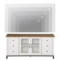 thumbnail image 4 of WAMPAT Farmhouse Blue LED TV Stand,Modern Entertainment Center Glass Door Television Stands for TVs Up to 65 inches, for Living Room,Metal Feet,Oak White, 4 of 7