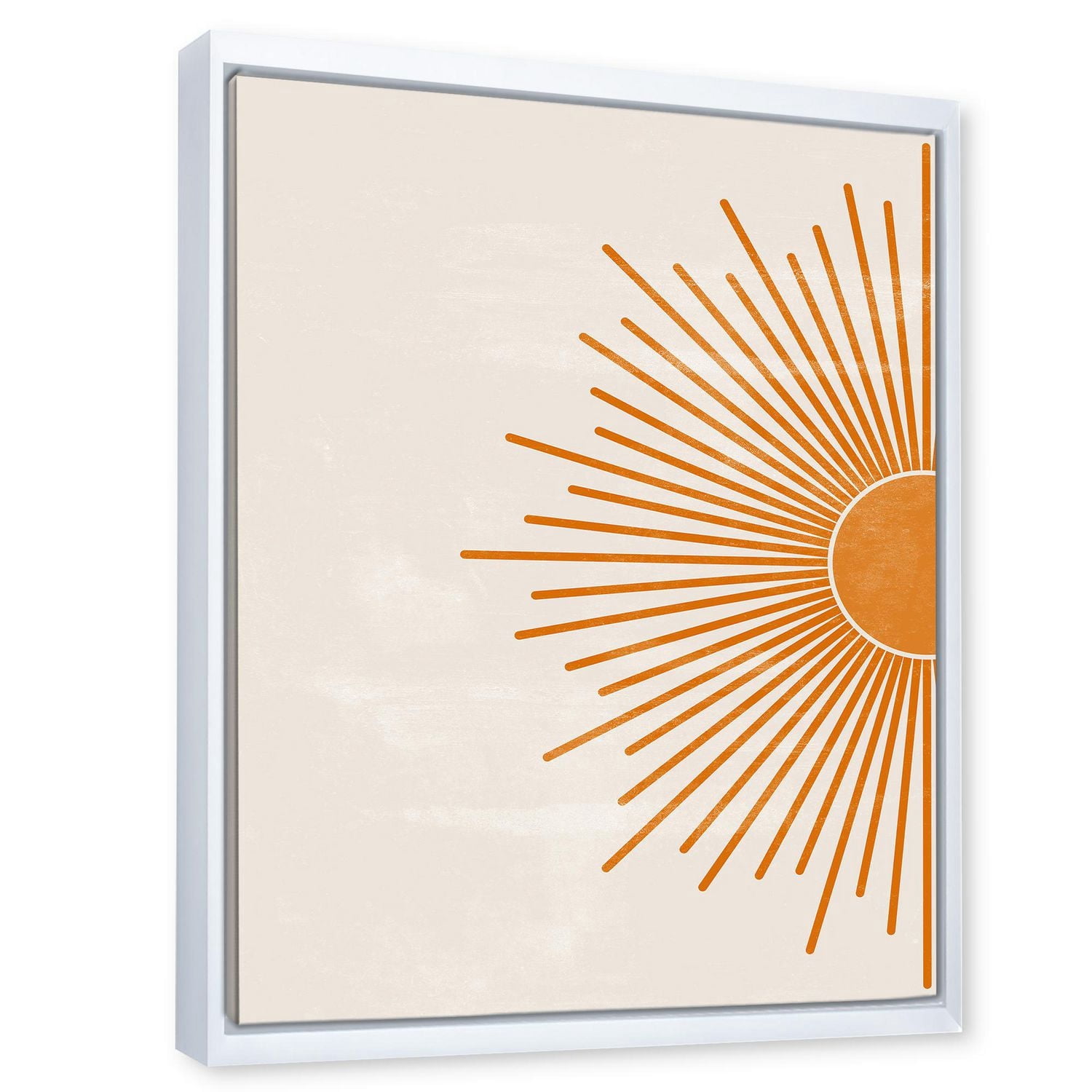 Designart Imprimé soleil orange I ART MURAL À CADRE FLOTTÉ