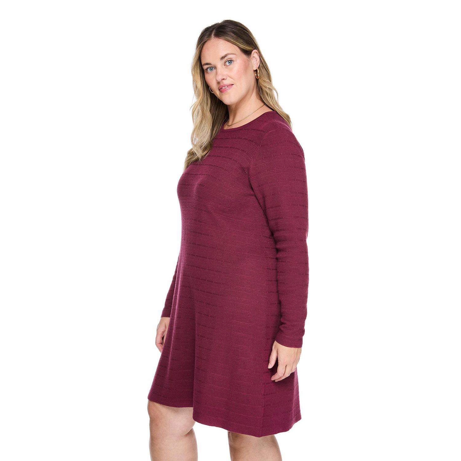 Lane Bryant Women's Plus Long-Sleeve Crew-Neck Dress