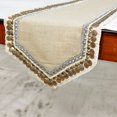 thumbnail image 1 of Le HomeCentric décoratif Beige Table Runner 14 x 90 pouces bordé style contemporain - Marima, 1 of 10