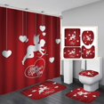 thumbnail image 2 of Valentine's Day 3D Digital Printing Shower Curtain 4-piece Set For Home / Hotel / Party Decoration, 2 of 5