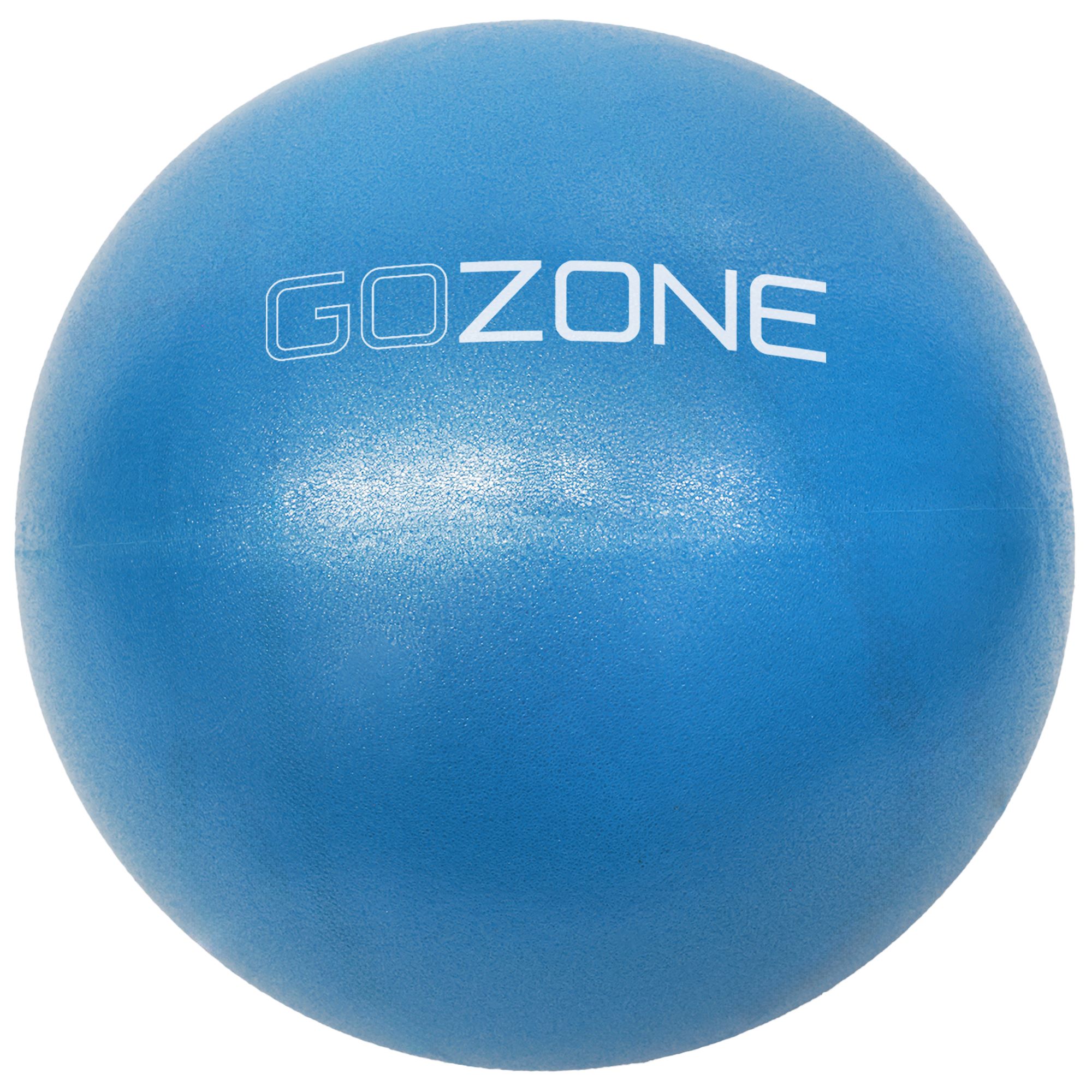 GoZone Ballon d'Exercice pour Pilates, Ballon d'Equilibre pour Tonification, Yoga et Barre, Anti-éclatement, avec Pompe àMmain, Bleu, 22.9 cm