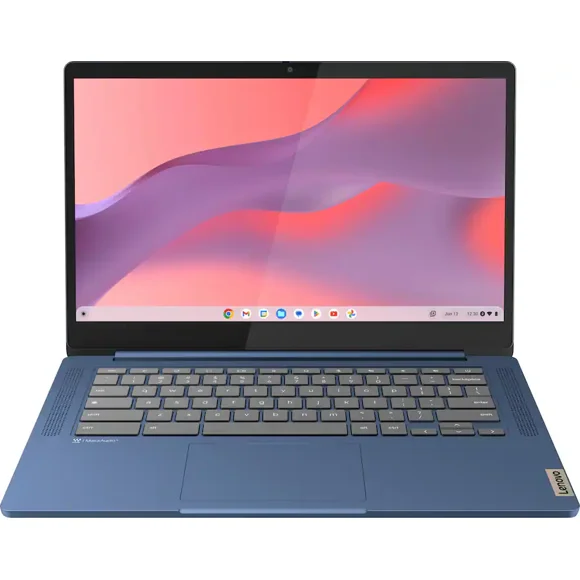 Lenovo IdeaPad Slim 3 14" Full HD Touchscreen Chromebook – MediaTek Kompanio 520, 4GB RAM, 64GB eMMC, Wi-Fi 6, microSD Card Reader, 720p Privacy Shutter Webcam, Chrome OS,Blue