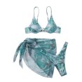 thumbnail image 2 of Birdeem Womens Solid Bikini Strap Bikini Deep V Sexy Split Swimsuit Set Three-Piece Swimming Suit, 2 of 7