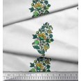 thumbnail image 3 of Soimoi Modal Satin Fabric Leaves & Floral Block Print Fabric by Yard 42 Inch Wide, 3 of 3