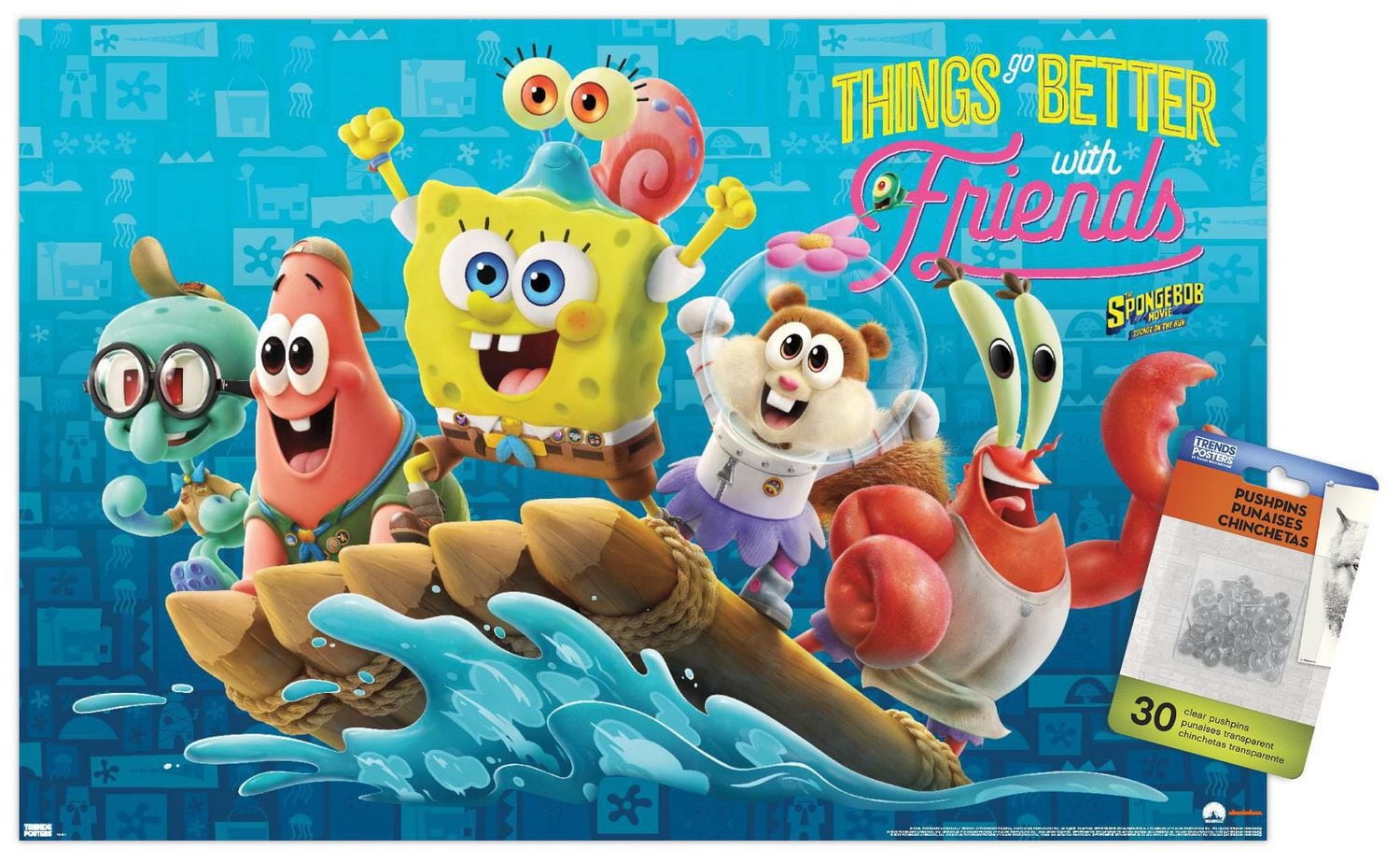 The SpongeBob Movie: Sponge On The Run - Friends Wall Poster with Push Pins