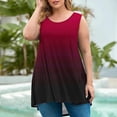thumbnail image 2 of fatyb Débardeurs pour Femmes Grande Taille Couleur Dégradée Sans Manches Tunique Fluide Décontractée Col Ras du Cou Blouses Amples, 2 of 5