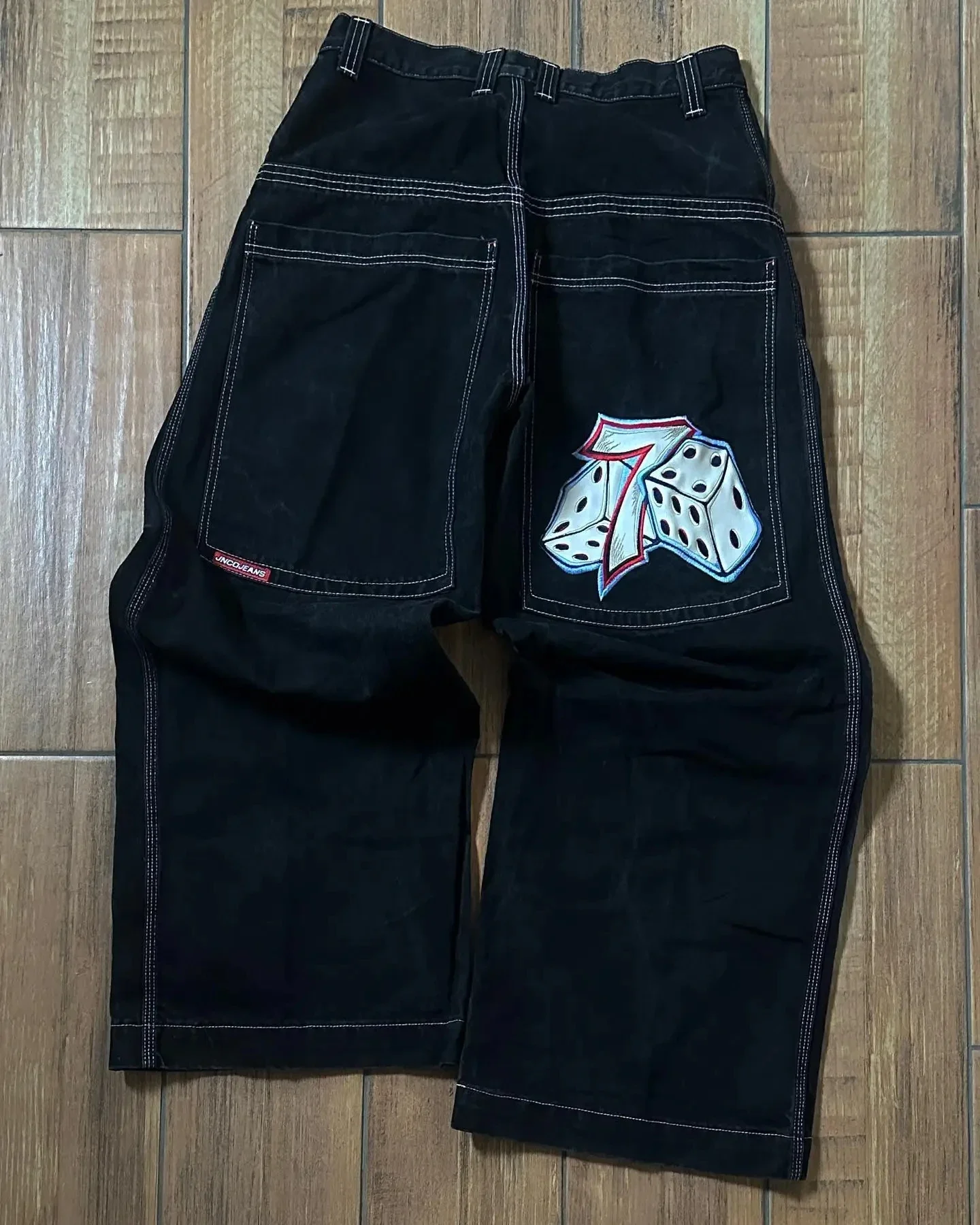 JNCO Baggy Jeans Hip Hop Rock Embroidery Pattern Men Women 2023 New Fashion Streetwear Retro Harajuku High Waist Wide Leg Jeans BLD