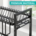 thumbnail image 3 of Stelive 2-Tier Dish Drying Rack Dish Drainer Cutlery Holder Dish Drainer Rack Multifunctional Storage Rack w/ Drainboard for Kitchen (Black), 3 of 12