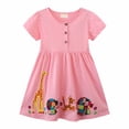 thumbnail image 1 of MIASHUI Robe d'Été à Fleurs pour Fille, Manches Courtes, Boho, Tout-Petit Enfant, Robes Décontractées, Rose, 4-5 Ans, 1 of 6