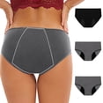thumbnail image 2 of MeetoTime 3 Pack Womens Panties Stretchy Soft Full Coverage Briefs Comfortable Mid-Waist Underwear, 2 of 8
