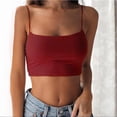 thumbnail image 1 of FOCUSNORM Women Sling Top Solid Color Crop Low Chest Sexy Bodycon Top Clothes, 1 of 5