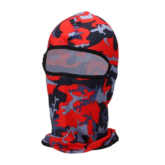 Uxcell Cagoule d'Été pour le Visage, Capuche de Protection Solaire en Polyester, Couvre-Visage Rafraîchissant, Masque Intégral pour la Tête pour Hommes Femmes Pêche Moto Cyclisme, Camouflage Rouge