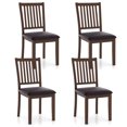thumbnail image 1 of Costway Modern Dining Chair Set of 4 with Slanted High Backrest Wear-resistant PVC Leather, 1 of 9