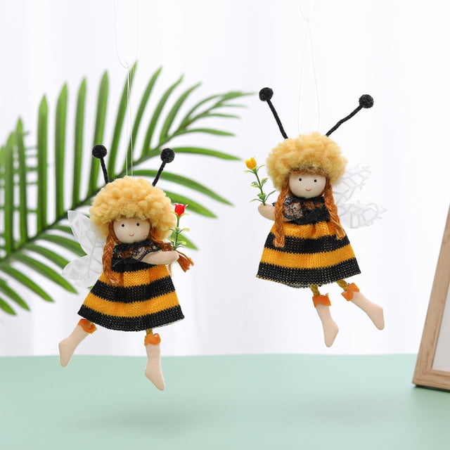 2pcs Bee Festival Cute Girl Pendant Creative Bee Festival Sun Flower Spring Decoration Toy