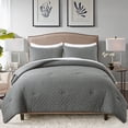 thumbnail image 1 of JML 3 Pieces Dark Gray Queen Comforter Set, Soft Microfiber Bedding Set With 1 Comforter and 2 Pillow Cases Suit for All Seasons, 1 of 8