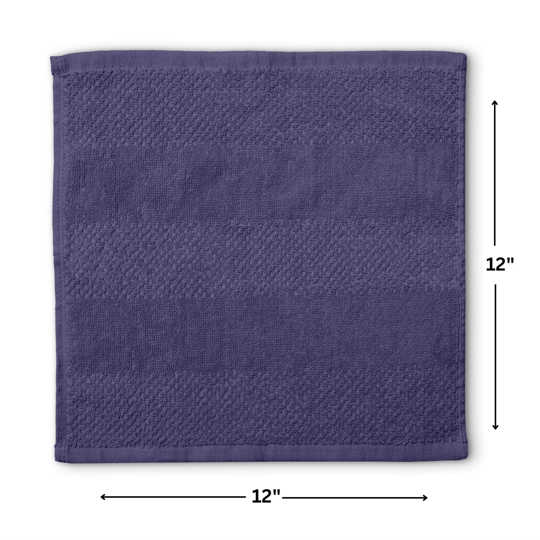 Mainstays Kids 8pk Washcloth, Soft & Durable, 100% Cotton, Purple