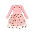 thumbnail image 1 of Robe Fille Rose Fraise Jupe à Sequins Applique Nœud Manches Longues 4 Ans, 1 of 6