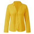 thumbnail image 4 of Pxiakgy Femmes Mode Décontractée Uni Manches Longues Ouvert Col à Cran Cardigan de Tailleur Bureau Veste Manteau Jaune + TG, 4 of 6