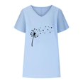 thumbnail image 4 of Birdeem Blouses pour Femmes T-Shirt Décontracté à Imprimé à Col en V à Manches Courtes pour Femmes, 4 of 12