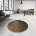 thumbnail image 4 of Ahgly Tapis Rond Lavable en Machine Intérieur Transitionnel Marron Chocolat, 5 Pieds Rond, 4 of 7