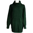 thumbnail image 3 of Women's Loose Oversize Turtleneck Wool Long Pullover Sweater Dress, 3 of 5
