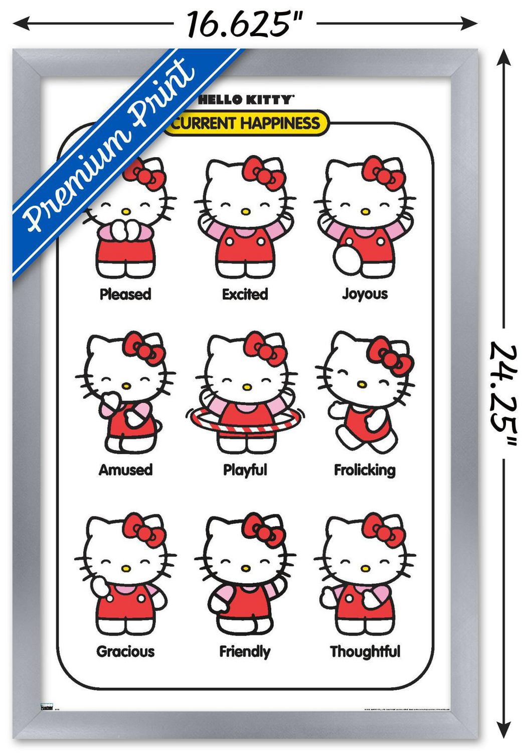 Hello Kitty - Current Happiness Wall Poster, 22.375" x 34"