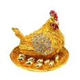 thumbnail image 1 of TISHITA Hen Hatching Eggs Jewelry Box Sculpture Collectible Animal Statue Craft, 1 of 8