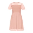 thumbnail image 4 of SROBPTY Robes pour Filles, Robe en Maille à Manches Courtes pour Fille, Taille Haute, Coupe Trapèze, Décontractée, Rose, 13 Ans, 4 of 4