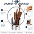 thumbnail image 2 of Multi-Functional Kitchen Utensil Holder, Stainless Steel Countertop Organizer for Spoons, Spatulas, Pot Lids, Cutting Boards and Cooking Tools，1PCS, 2 of 7