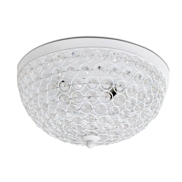 Elegant Designs 2 Light Elipse Crystal Flush Mount Ceiling Light