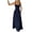 Dark Blue, variant on HVOBTTY Summer Casual Elegant Sleeveless Dresses for Women, Women's Fashionable Waistband Quare Neck Large Wing Dress Satin Formal Dress Yellow, M