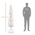 thumbnail image 3 of HOMCOM 6 ft Prelit Pencil Artificial Christmas Tree w/ 395 Branches, 3 of 10