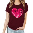 thumbnail image 4 of Meichang Hauts pour Femmes T-Shirt de la Saint-Valentin T-Shirt Graphique Cœur en Bonbon Hauts Mignons T-Shirts de Fête Manches Courtes Col Rond T-Shirts Mode 2025, 4 of 4