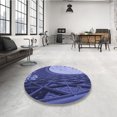 thumbnail image 4 of Ahgly Company Tapis d'Intérieur Lavable en Machine Carré Transitionnel Bleu Ciel, 8 Pieds Carré, 4 of 7