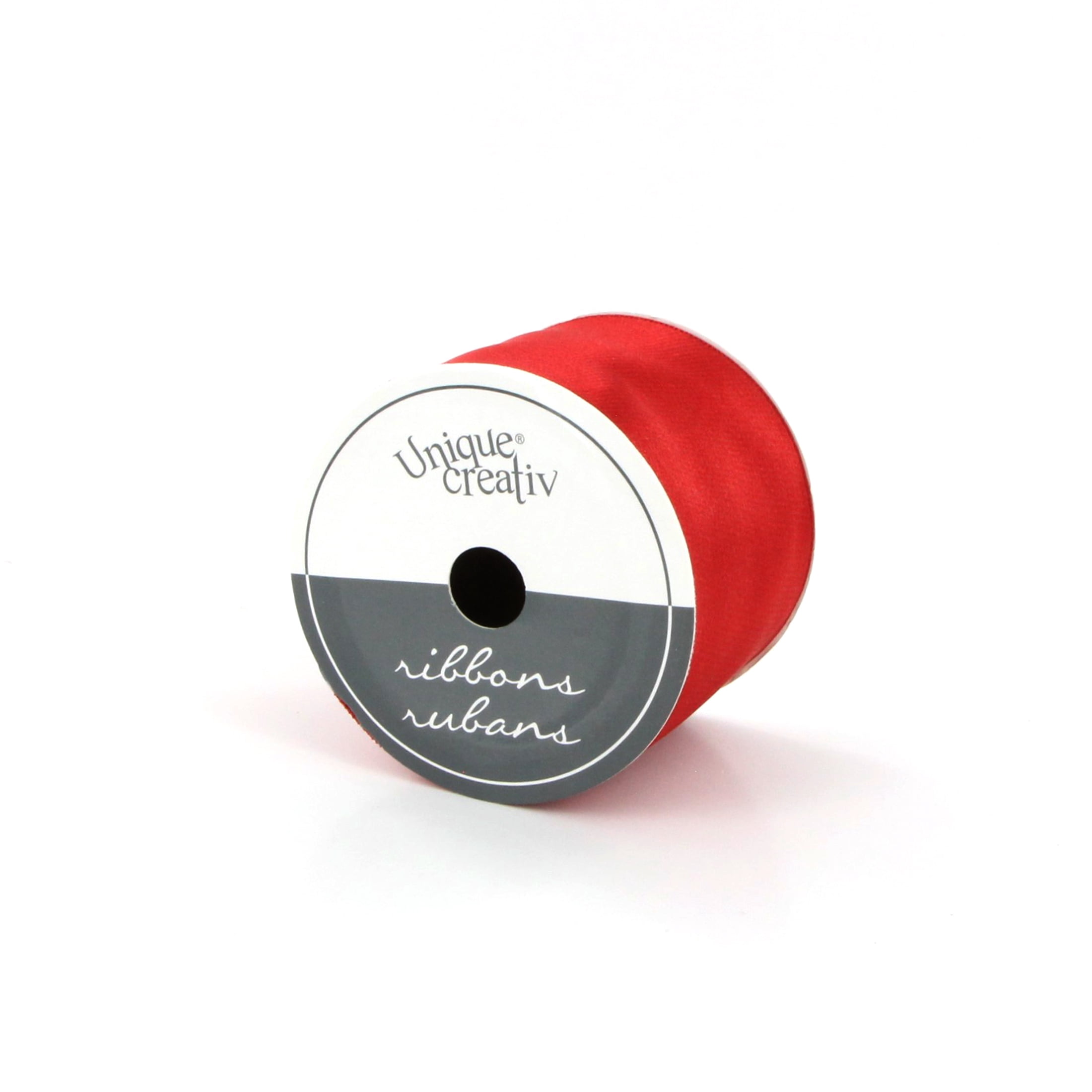 UNIQUE CREATIV, Ribbon, Single Face Satin, Red, Wired, 50mm × 2.7m (2" × 9ft)