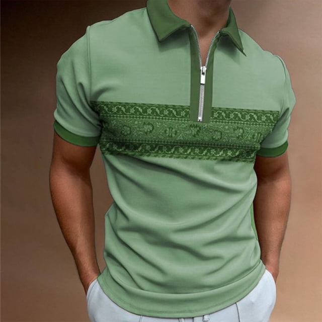 Chemises pour Hommes T-shirt à Col en V à Manches Courtes Imprimé Décontracté et à la Mode pour Hommes