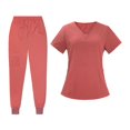 thumbnail image 3 of Tachiuwa Female Scrub Set Classic Short Sleeved Elastic Waist Soft Nurse Work Clothes L, 3 of 9